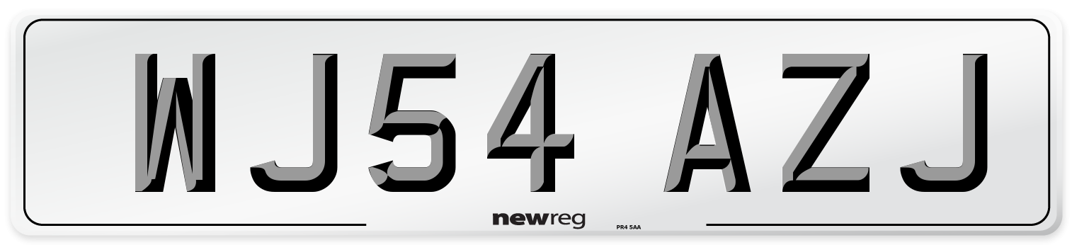 WJ54 AZJ Number Plate from New Reg